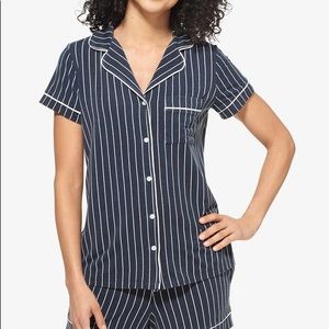 Tommy John Woman's Blazer Pinstripe PJ Top Navy/White XL NWT